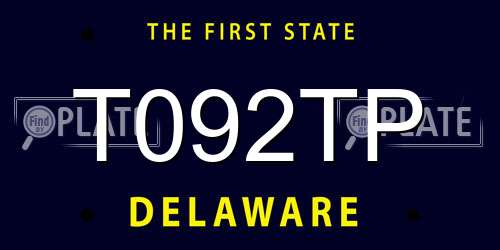 T092TP Delaware License Plate