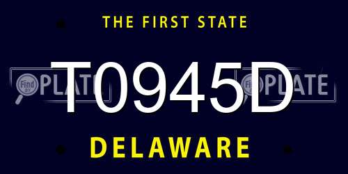 T0945D Delaware License Plate