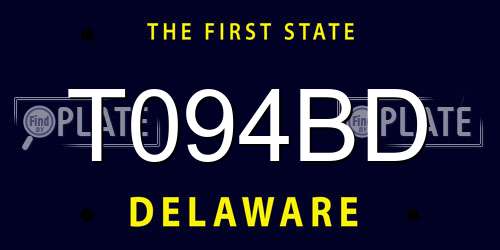 T094BD Delaware License Plate