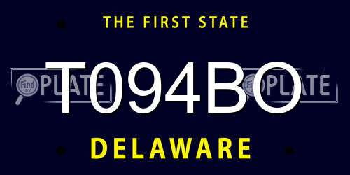 T094BO Delaware License Plate