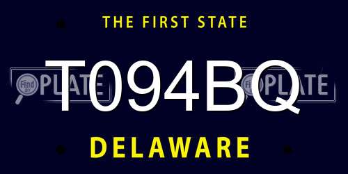 T094BQ Delaware License Plate