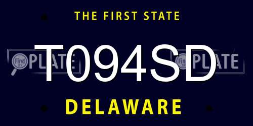 T094SD Delaware License Plate