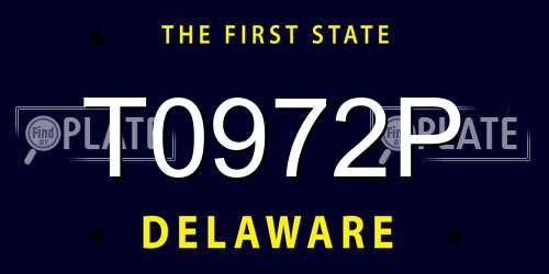 T0972P Delaware License Plate