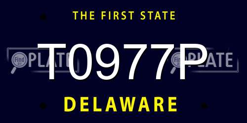 T0977P Delaware License Plate