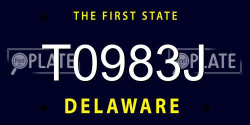 T0983J Delaware License Plate