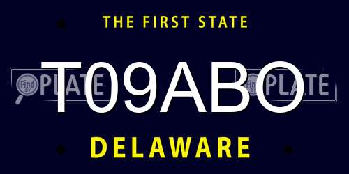 T09ABO Delaware License Plate