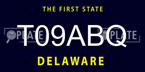 T09ABQ Delaware License Plate