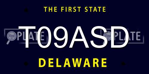 T09ASD Delaware License Plate