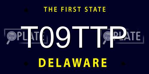T09TTP Delaware License Plate