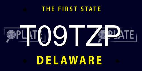 T09TZP Delaware License Plate