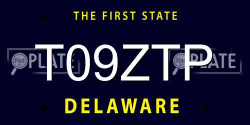 T09ZTP Delaware License Plate