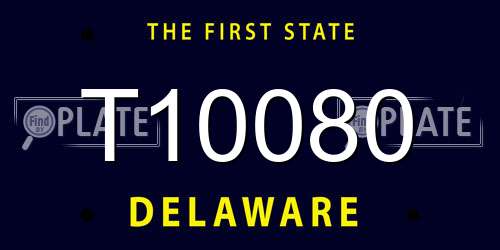 T10080 Delaware License Plate
