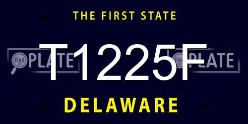 T1225F Delaware License Plate