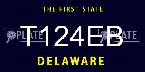 T124EB Delaware License Plate