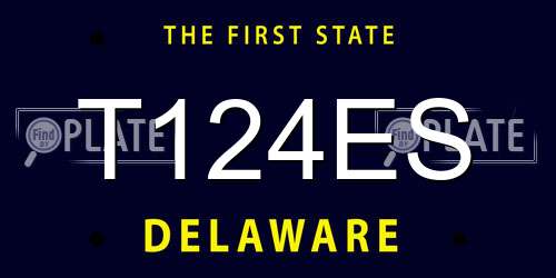 T124ES Delaware License Plate