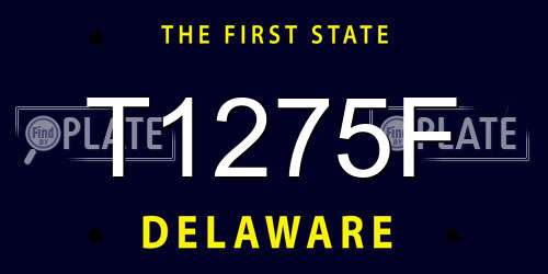 T1275F Delaware License Plate