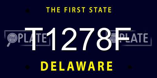 T1278F Delaware License Plate