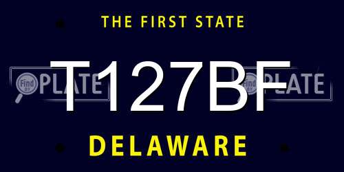 T127BF Delaware License Plate