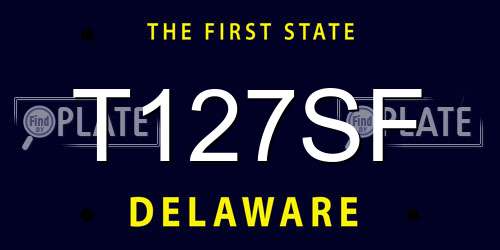 T127SF Delaware License Plate