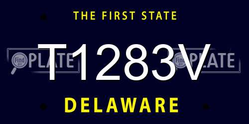T1283V Delaware License Plate