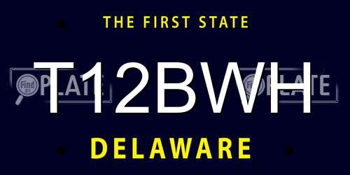 T12BWH Delaware License Plate