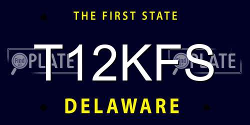 T12KFS Delaware License Plate