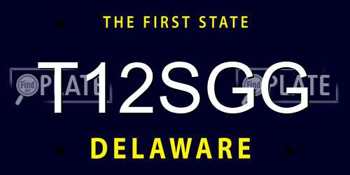T12SGG Delaware License Plate