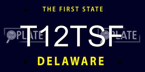 T12TSF Delaware License Plate