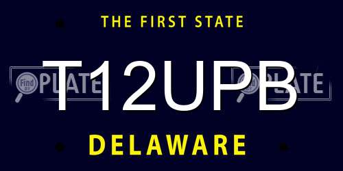 T12UPB Delaware License Plate