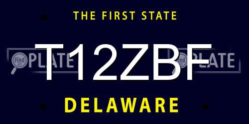 T12ZBF Delaware License Plate