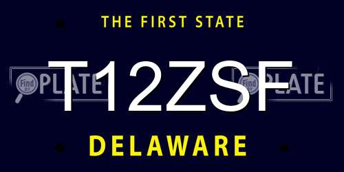 T12ZSF Delaware License Plate