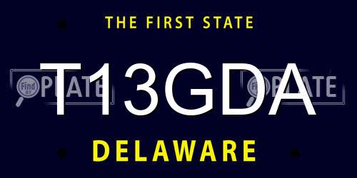 T13GDA Delaware License Plate