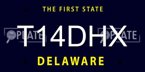 T14DHX Delaware License Plate