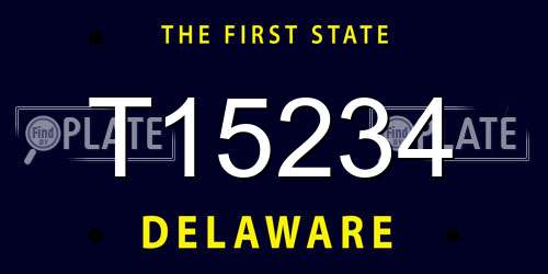 T15234 Delaware License Plate