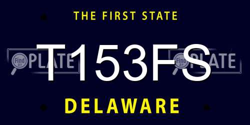 T153FS Delaware License Plate