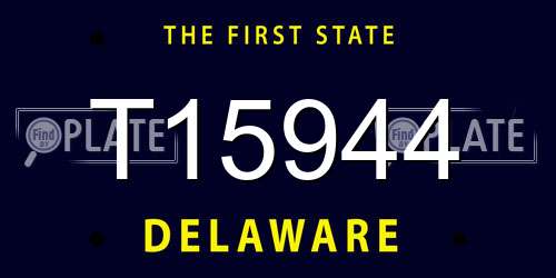 T15944 Delaware License Plate