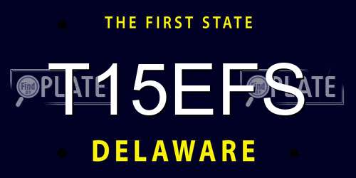 T15EFS Delaware License Plate