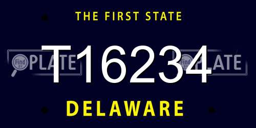 T16234 Delaware License Plate