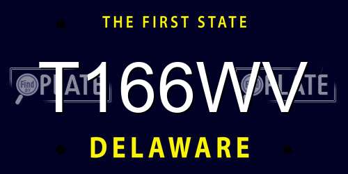 T166WV Delaware License Plate
