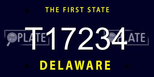 T17234 Delaware License Plate
