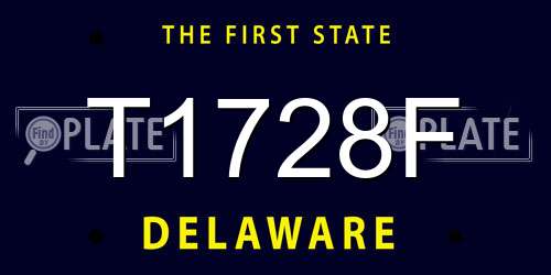 T1728F Delaware License Plate