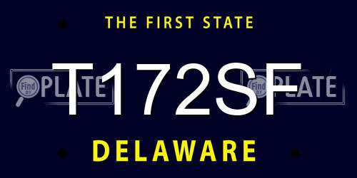 T172SF Delaware License Plate
