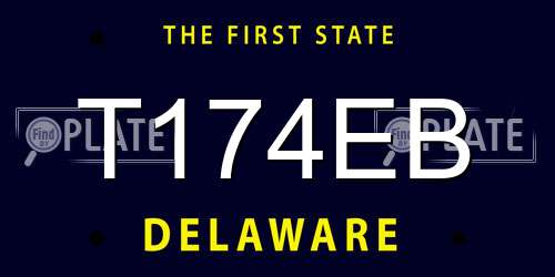 T174EB Delaware License Plate