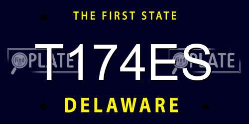 T174ES Delaware License Plate