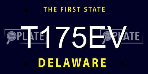 T175EV Delaware License Plate