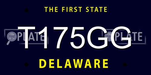 T175GG Delaware License Plate