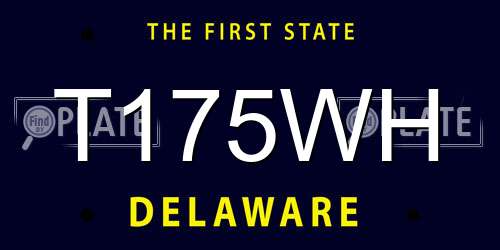 T175WH Delaware License Plate