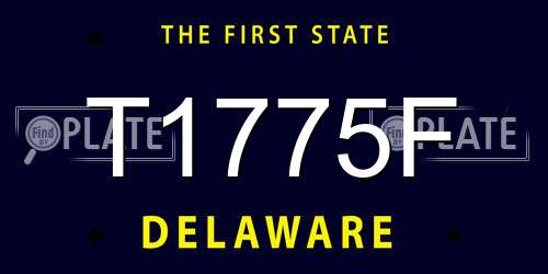 T1775F Delaware License Plate