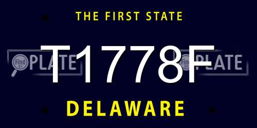 T1778F Delaware License Plate