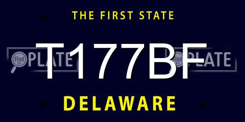 T177BF Delaware License Plate